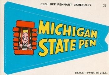 1967 Topps - Comic Pennants #21 Michigan State Pen Front