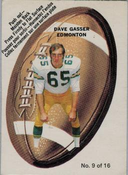 1970 O-Pee-Chee CFL - Push-Outs #9 Dave Gasser Front