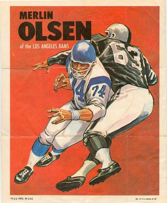 1970 Topps - Posters #17 Merlin Olsen Front
