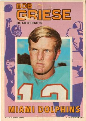 1971 Topps - Posters #7 Bob Griese Front