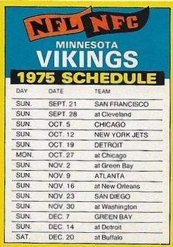 1975 Topps - Team Checklists #NNO Minnesota Vikings Front