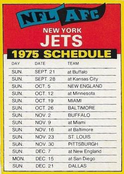 1975 Topps - Team Checklists #NNO New York Jets Front
