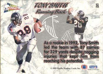1993 Pacific Prisms #5 Tony Smith Back