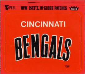 1977 Fleer Team Action - Stickers (Hi-Gloss Patches) #NNO Cincinnati Bengals Logo Front