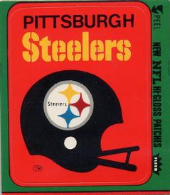 1977 Fleer Team Action - Stickers (Hi-Gloss Patches) #NNO Pittsburgh Steelers Helmet Front