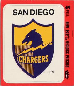 1977 Fleer Team Action - Stickers (Hi-Gloss Patches) #NNO San Diego Chargers Logo Front