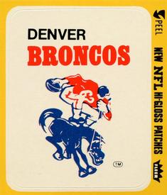 1978 Fleer Team Action - Stickers (Hi-Gloss Patches) #NNO Denver Broncos Logo Front