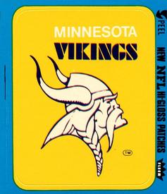 1978 Fleer Team Action - Stickers (Hi-Gloss Patches) #NNO Minnesota Vikings Logo Front