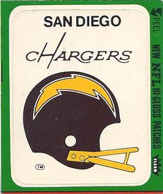 1978 Fleer Team Action - Stickers (Hi-Gloss Patches) #NNO San Diego Chargers Helmet Front