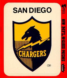 1979 Fleer Team Action - Stickers (Hi-Gloss Patches) #NNO San Diego Chargers Logo Front