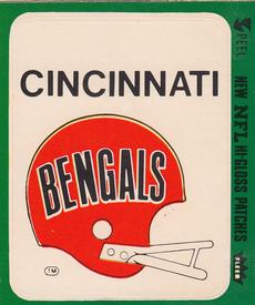 1980 Fleer Team Action - Stickers (Hi-Gloss Patches) #NNO Cincinnati Bengals Helmet Front