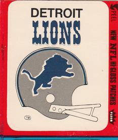 1980 Fleer Team Action - Stickers (Hi-Gloss Patches) #NNO Detroit Lions Helmet Front