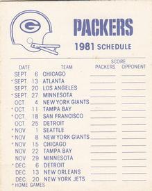 1981 Fleer Team Action - High-Gloss Stickers #NNO Green Bay Packers Helmet Back