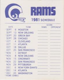 1981 Fleer Team Action - High-Gloss Stickers #NNO Los Angeles Rams Helmet Back