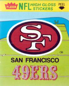 1981 Fleer Team Action - High-Gloss Stickers #NNO San Francisco 49ers Logo Front