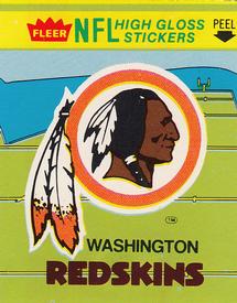1981 Fleer Team Action - High-Gloss Stickers #NNO Washington Redskins Logo Front