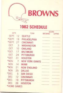 1982 Fleer Team Action - Stickers #NNO Cleveland Browns Helmet Back
