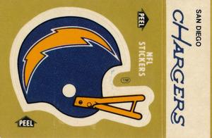 1982 Fleer Team Action - Stickers #NNO San Diego Chargers Helmet Front