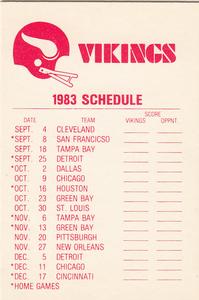 1983 Fleer Team Action - Stickers #NNO Minnesota Vikings Helmet Back