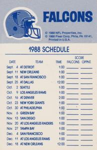 1988 Fleer Team Action - Stickers #NNO Atlanta Falcons Helmet Back