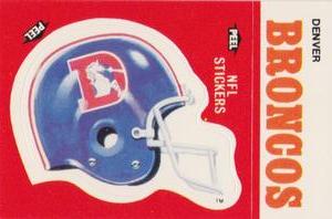 1988 Fleer Team Action - Stickers #NNO Denver Broncos Helmet Front