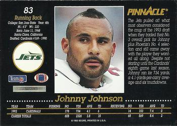 1993 Pinnacle #83 Johnny Johnson Back