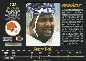 1993 Pinnacle #122 Jerry Ball Back