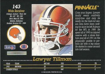 1993 Pinnacle #143 Lawyer Tillman Back