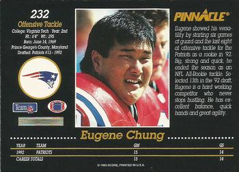 1993 Pinnacle #232 Eugene Chung Back