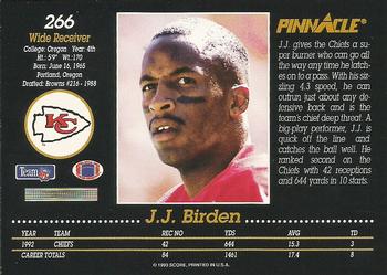 1993 Pinnacle #266 J.J. Birden Back