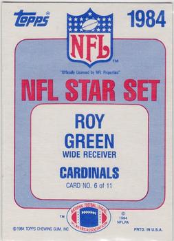 1984 Topps - Glossy NFL Stars #6 Roy Green Back