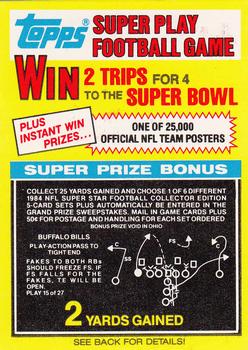1984 Topps - Super Play Game Cards #15 Buffalo Bills Front