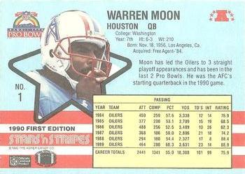 1990 Asher Candy Stars 'n Stripes #1 Warren Moon Back