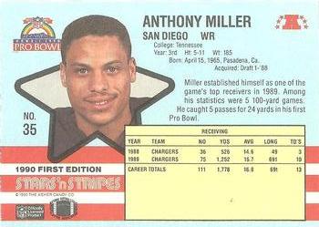 1990 Asher Candy Stars 'n Stripes #35 Anthony Miller Back