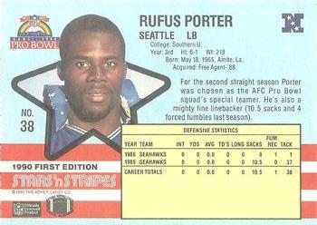 1990 Asher Candy Stars 'n Stripes #38 Rufus Porter Back