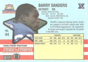 1990 Asher Candy Stars 'n Stripes #44 Barry Sanders Back