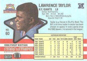 1990 Asher Candy Stars 'n Stripes #60 Lawrence Taylor Back