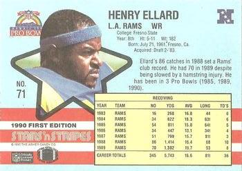 1990 Asher Candy Stars 'n Stripes #71 Henry Ellard Back