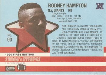 1990 Asher Candy Stars 'n Stripes #90 Rodney Hampton Back