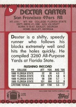 1990 Topps - Collector's Edition (Tiffany) #6 Dexter Carter Back