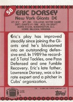1990 Topps - Collector's Edition (Tiffany) #58 Eric Dorsey Back