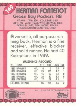 1990 Topps - Collector's Edition (Tiffany) #149 Herman Fontenot Back