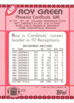 1990 Topps - Collector's Edition (Tiffany) #439 Roy Green Back