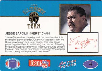 1991 Action Packed All-Madden #4 Jesse Sapolu Back