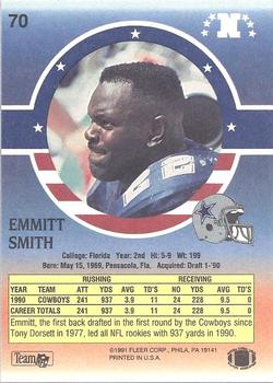 1991 Fleer Stars 'n Stripes #70 Emmitt Smith Back