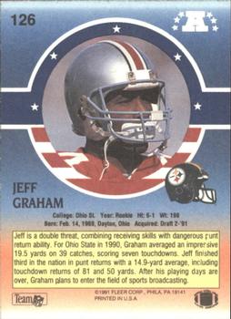 1991 Fleer Stars 'n Stripes #126 Jeff Graham Back