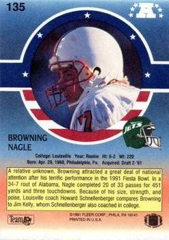 1991 Fleer Stars 'n Stripes #135 Browning Nagle Back