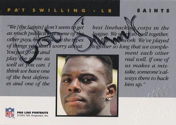 1991 Pro Line Portraits - Autographs #NNO Pat Swilling Back