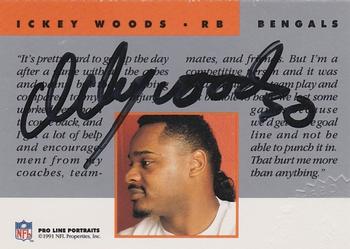 1991 Pro Line Portraits - Autographs #NNO Ickey Woods Back
