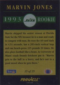 1993 Pinnacle - Rookies #15 Marvin Jones Back